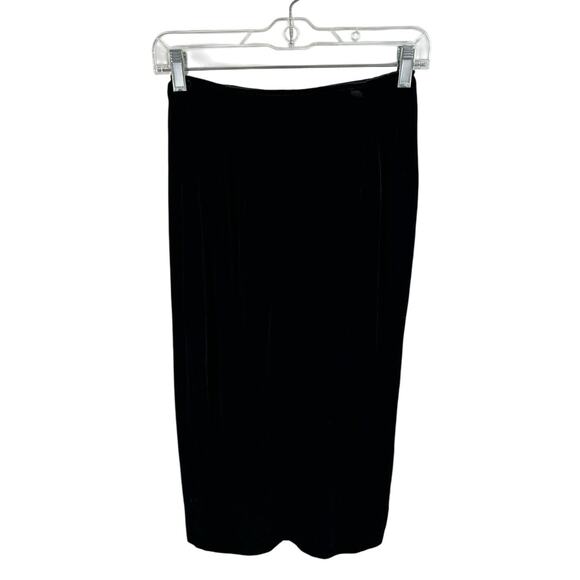 Vintage Polo Ralph Lauren Velour Velvet Wrap Skirt Black Size 6 / Fits XS